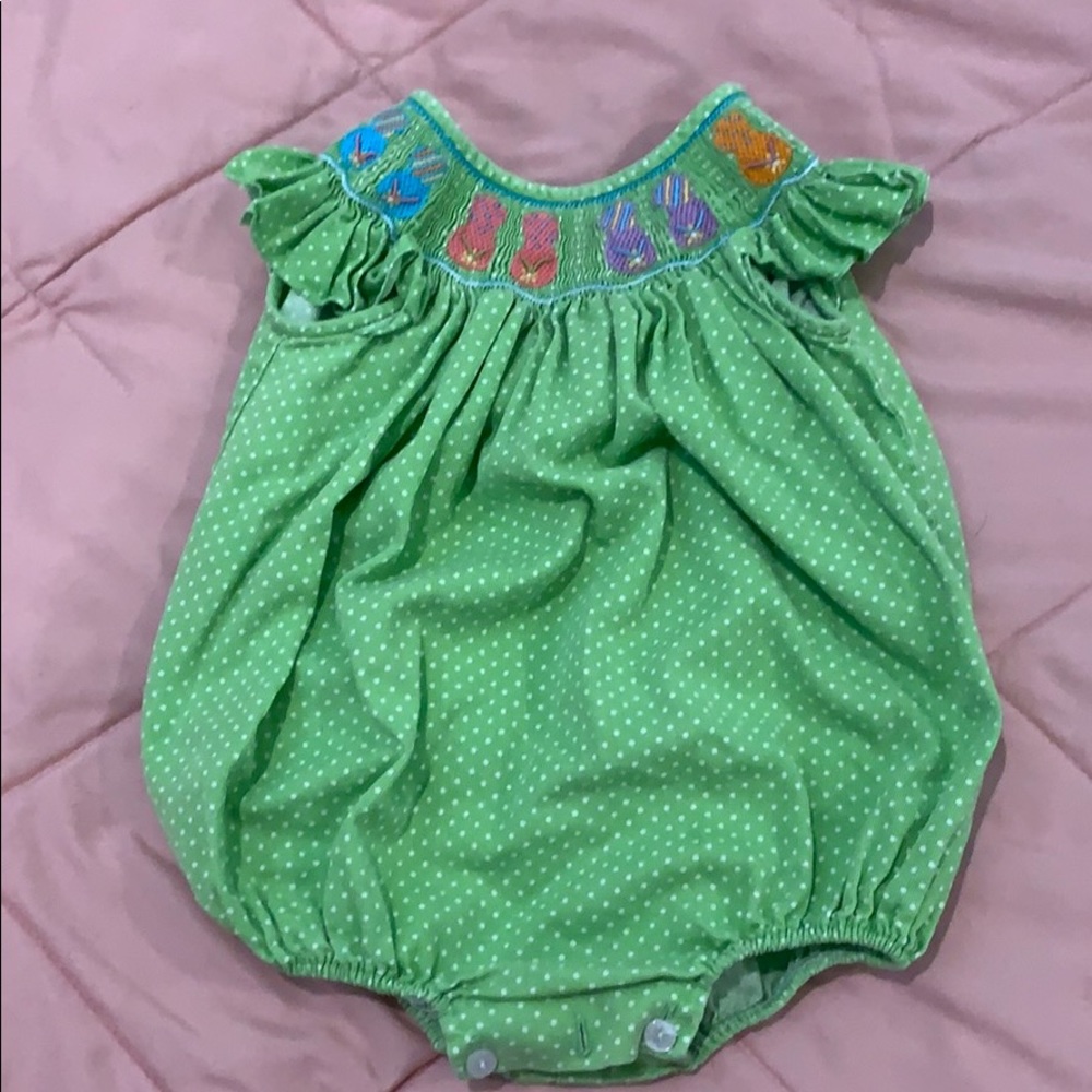 12mo. Smocked bubble.